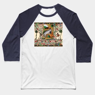 Weird Medieval Bestiary Playing Musical Instruments,Organist Cat Baseball T-Shirt